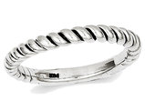 Ladies Twisted Wedding Band Ring in 14K White Gold